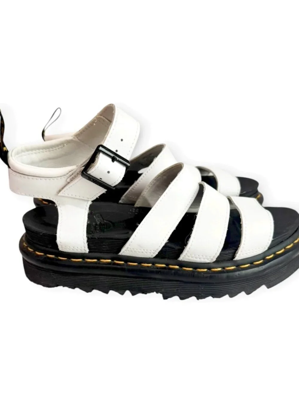 Dr. Martens Blaire Leather Strap Sandals Womens Size 7 White Docs